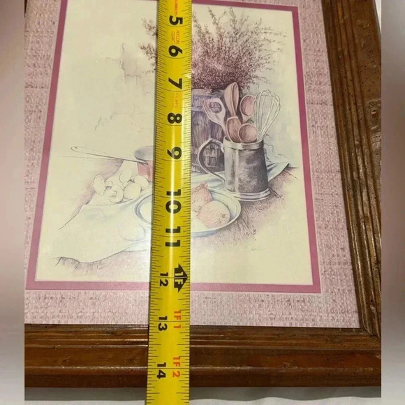 VTG Country Kitchen Baking Framed Picture Farmhouse Cottagecore Art Didtressed - Picture 7 of 9